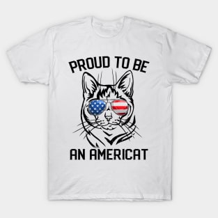 American Cat Shirt 4th Of July Proud To Be Americat Women T-Shirt